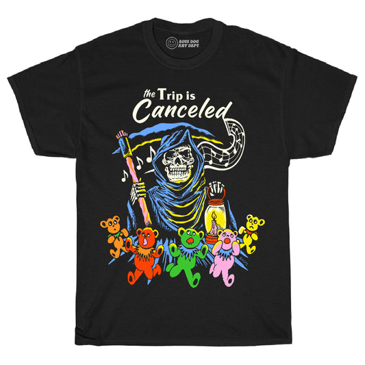 Trip Is Canceled Black Tee