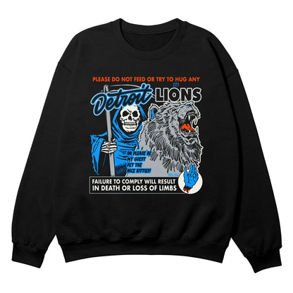 Detroit City Lions Black Crewneck