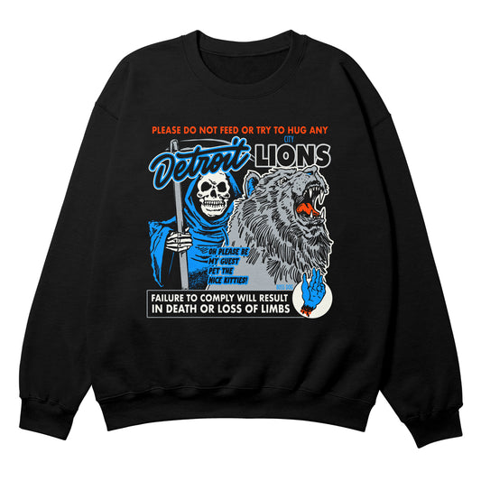 Detroit City Lions Black Crewneck