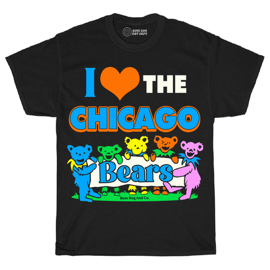 I Love These Bears Black Tee