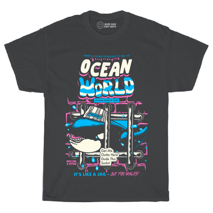Ocean World Vintage Black Tee