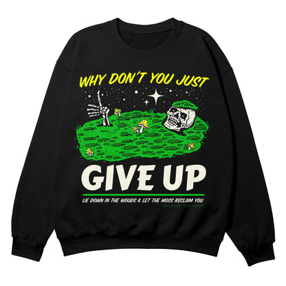 Give Up Black  Crewneck